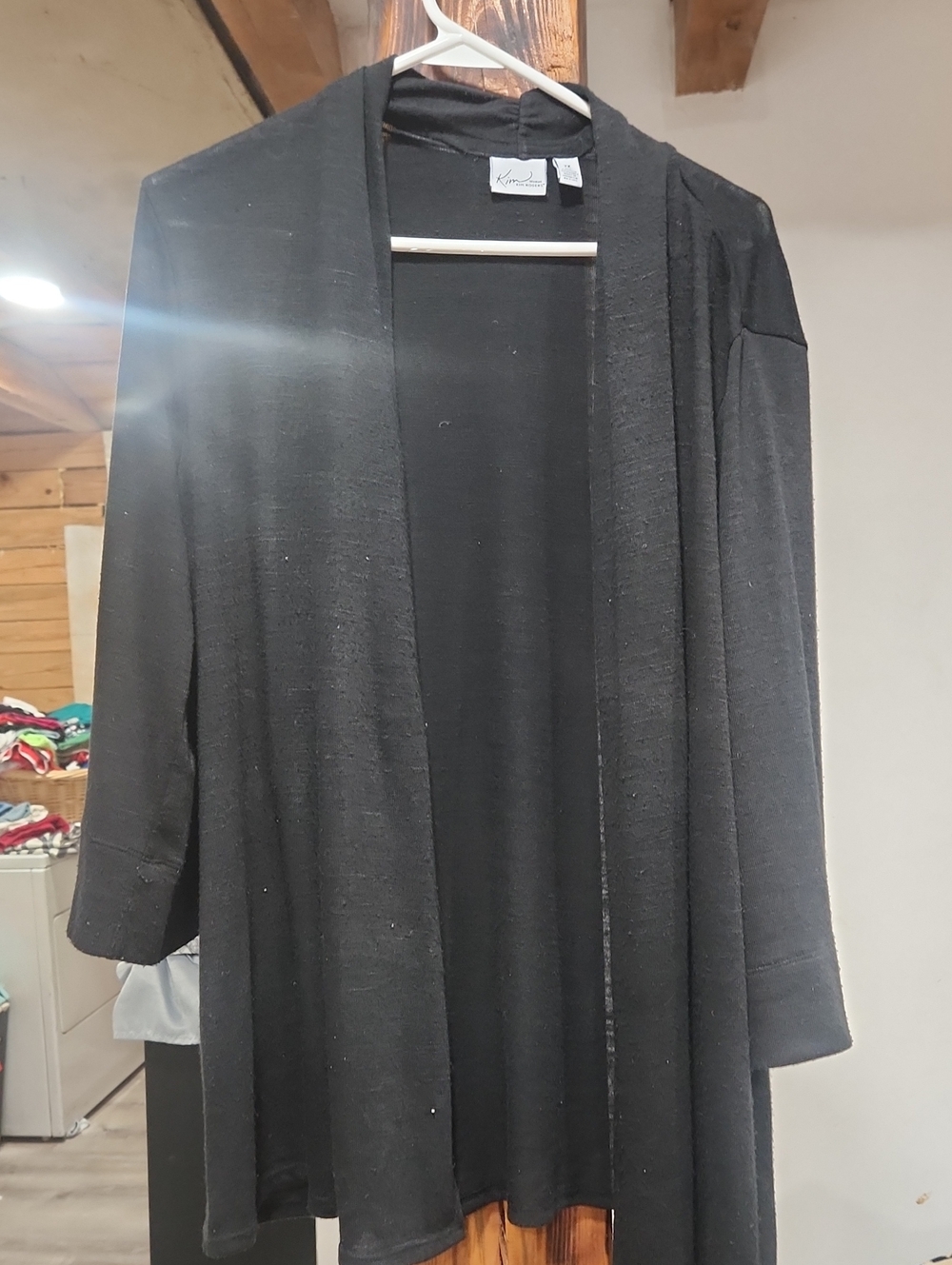 Women's Open Front Black Sweater Cardigan